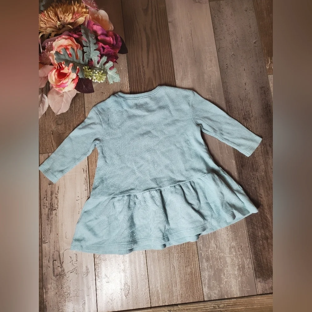 Old Navy Solid Thermal Long-Sleeve Drop-Waist Toddler Girl Dress Size 12-18M